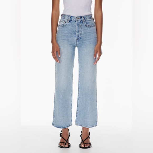Aritzia Jeans Denim Folum The Farrah High Rise Wide Leg Cropped